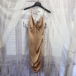 NWT BRONZE SPAGHETTI STRAP DRESS